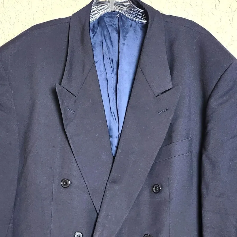 Vintage Missoni Example Men's Wool Double Breasted Blazer Black Siize 44R
